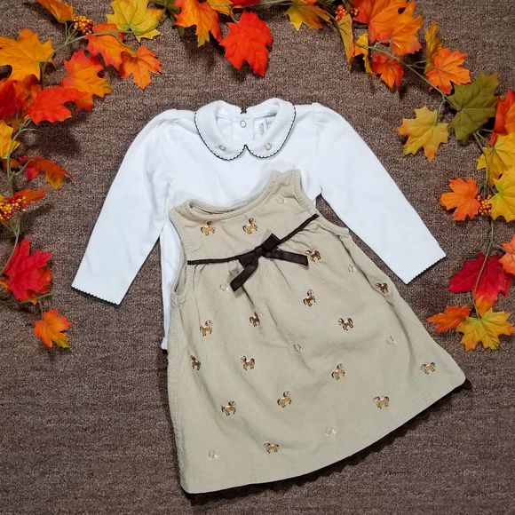 Youngland Other - 2/$20 Youngland corduroy horse pinafore set